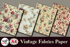 Vintage Floral Fabric Papers Pack 12 A4 JPG Product Image 4