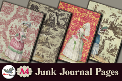 Vintage Textile &amp; Fashion Junk Journal Pages A4 Product Image 4
