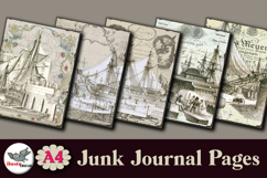 Vintage London Docks Junk Journal Pages Kit A4 Product Image 4