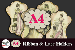Vintage Fashion Ribbon &amp; Lace Holders Printable A4 Product Image 1