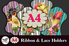 Vintage Floral Ribbon &amp; Lace Holders Printable A4 Product Image 1