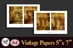 Vintage French Chateaux Papers Printable Kit A4 Product Image 5