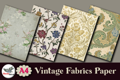 Vintage Floral Fabric Papers Pack 12 A4 JPG Product Image 5