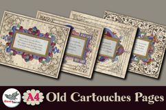Vintage Cartouches Pages A4 Digital Paper Set Product Image 5