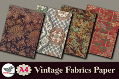 Vintage Fabric Digital Papers Set 12 A4 JPG Product Image 5