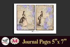 Vintage Fashion Ladies Lilac A4 Junk Journal Kit 5x7 pages Product Image 5