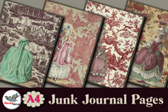 Vintage Textile &amp; Fashion Junk Journal Pages A4 Product Image 5
