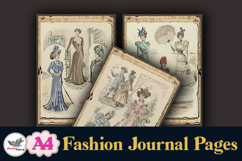 Vintage Fashion Journal Pages A4 Printable Set Product Image 6