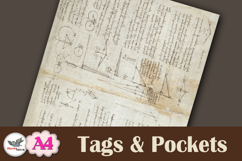 Leonardo Da Vinci Tags &amp; Pockets Junk Journal Kit A4 Product Image 8