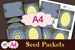 Blue Vintage Seed Packet Printable Template A4 Product Image 1