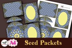 Blue Vintage Seed Packet Printable Template A4 Product Image 2