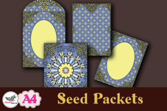 Blue Vintage Seed Packet Printable Template A4 Product Image 3