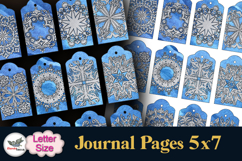 Blue &amp; Silver Christmas Tags Letter Printable Set Product Image 2