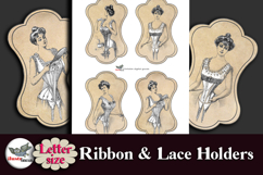 Vintage Fashion Ribbon &amp; Lace Holders Printable Letter Size Product Image 2