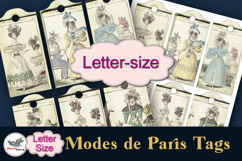 Modes de Paris Vintage Tags Printable Letter Product Image 1