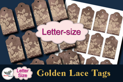 Vintage Golden Lace Gift Tags Printable Letter Product Image 1