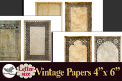 Vintage Frames Papers 4x6 Letter Size Printable Set Product Image 2