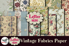 Vintage Floral Fabric Papers Letter Size JPG Pack Product Image 1