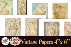 Vintage Vase Papers 4x6 Letter Size Printable Set Product Image 1