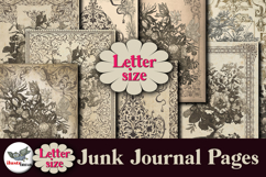 Vintage Floral Frames Junk Journal Pages Letter Product Image 1