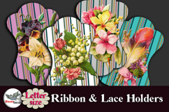 Vintage Floral Ribbon &amp; Lace Holders Printable Letter Size Product Image 2