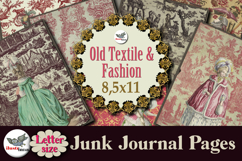 Vintage Textile &amp; Fashion Junk Journal Pages Letter Product Image 1