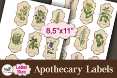 Vintage Apothecary Labels Letter Size Printable Set Product Image 1