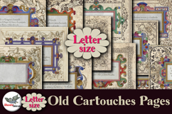 Vintage Cartouches Letter Size Digital Papers Product Image 1