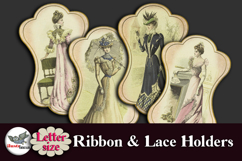 Vintage Fashion Ribbon &amp; Lace Holders Printable Letter Product Image 2