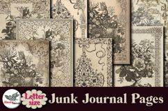 Vintage Floral Frames Junk Journal Pages Letter Product Image 2