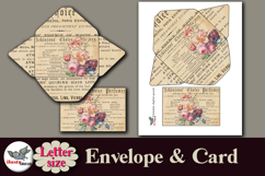 Vintage Floral Envelope and Card Printable Letter Size Product Image 2