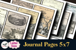 Vintage Invoice Landscapes Journal Pages Letter Set Product Image 2