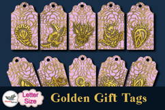 Gold Pattern Gift Tags Printable Letter Size Set Product Image 2