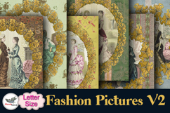 Vintage Fashion Junk Journal Pages Letter V2 Product Image 2
