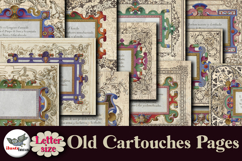 Vintage Cartouches Letter Size Digital Papers Product Image 2