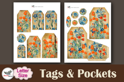 Vintage Wildflower Tags &amp; Pockets Printable Journal Kit Product Image 2