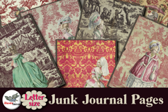 Vintage Textile &amp; Fashion Junk Journal Pages Letter Product Image 2
