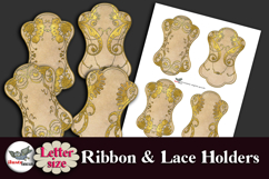 Gold Art Nouveau Ribbon &amp; Lace Holders Printable Letter Product Image 3
