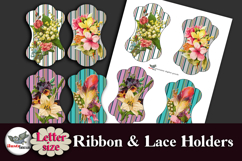 Vintage Floral Ribbon &amp; Lace Holders Printable Letter Size Product Image 3