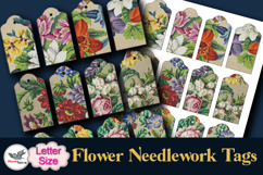 Vintage Floral Needlework Tags Letter Printable Set Product Image 2