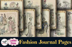Vintage Fashion Journal Pages Letter Printable Set Product Image 2