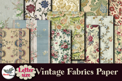 Vintage Floral Fabric Papers Letter Size JPG Pack Product Image 2