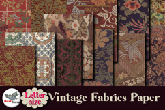 Vintage Fabric Digital Papers Letter Size Product Image 2