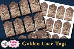 Vintage Golden Lace Gift Tags Printable Letter Product Image 2