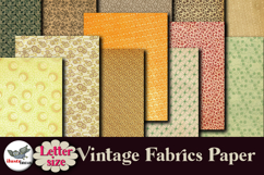 Vintage Fabric Digital Papers Letter Printable Pack Product Image 2
