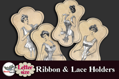 Vintage Fashion Ribbon &amp; Lace Holders Printable Letter Size Product Image 3