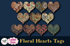 Vintage Floral Heart Tags Printable Letter Set Product Image 3