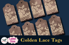 Vintage Golden Lace Gift Tags Printable Letter Product Image 3