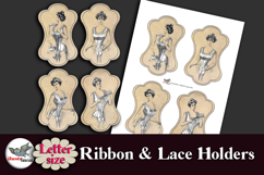 Vintage Fashion Ribbon &amp; Lace Holders Printable Letter Size Product Image 4