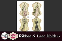 Vintage Fashion Ribbon &amp; Lace Holders Printable Letter Product Image 4